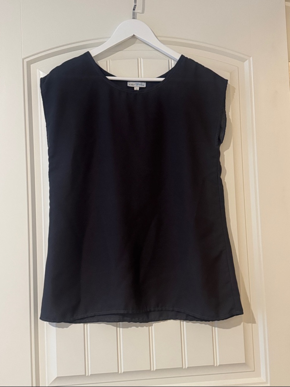 Charcoal Grey Sleeveless Silk-Blend Shell